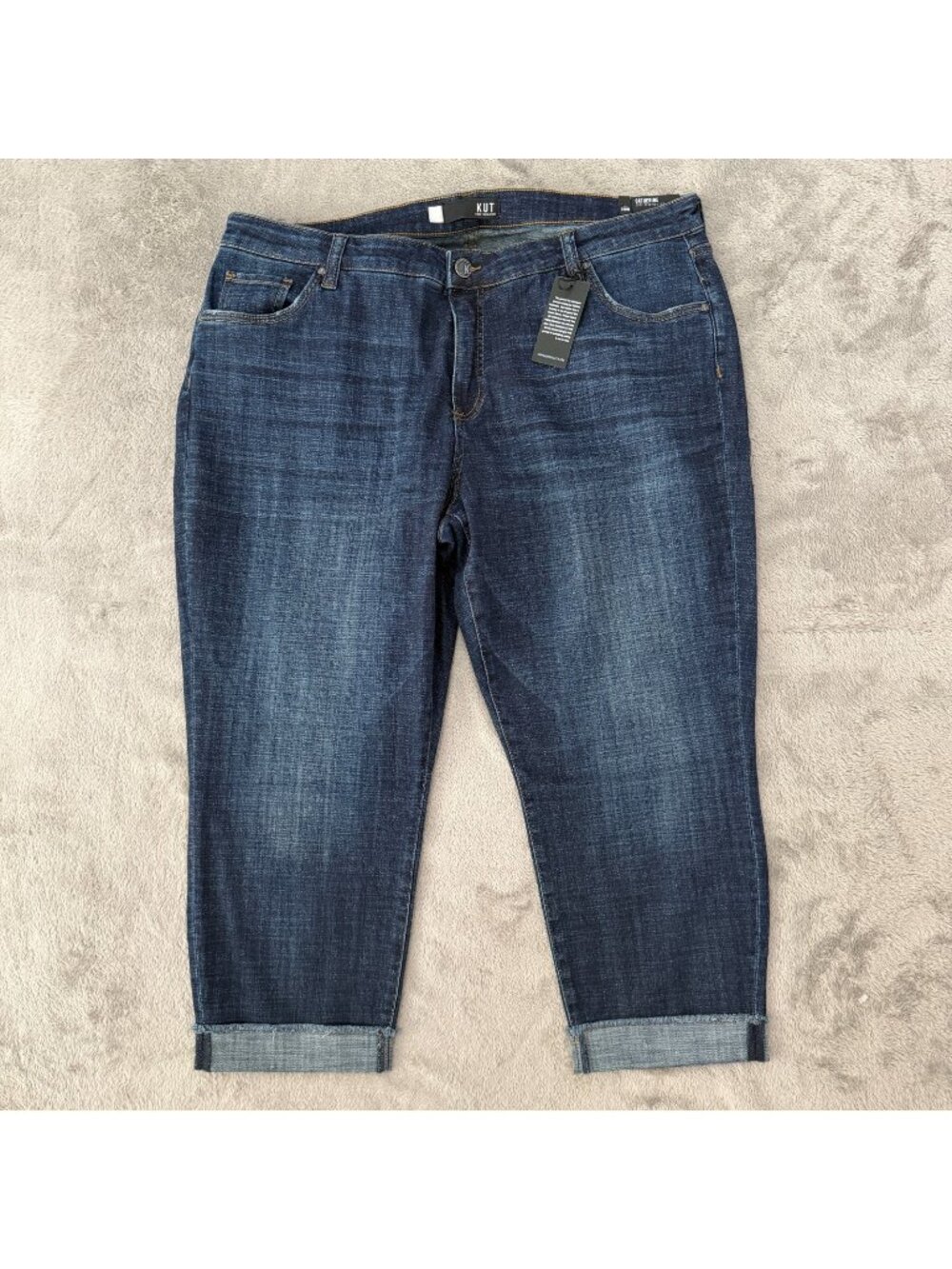 NWT Kut From The Kloth Catherine Crop Straight Leg Jeans 20W 20 W Cuffed